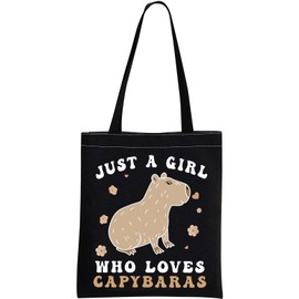 Capybaras Makeup Bag, Capybara Lovers Accessories, Huge Cavy Rodent Gift, Animal Themed Gift, Just A Girl Who Loves Capybaras Cosmetic Bag, Loves Capybaras Tote Eu, Cosmetic bag with print