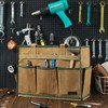 Tool Tote with 6 Pockets & Handle, Durable Waxed Canvas