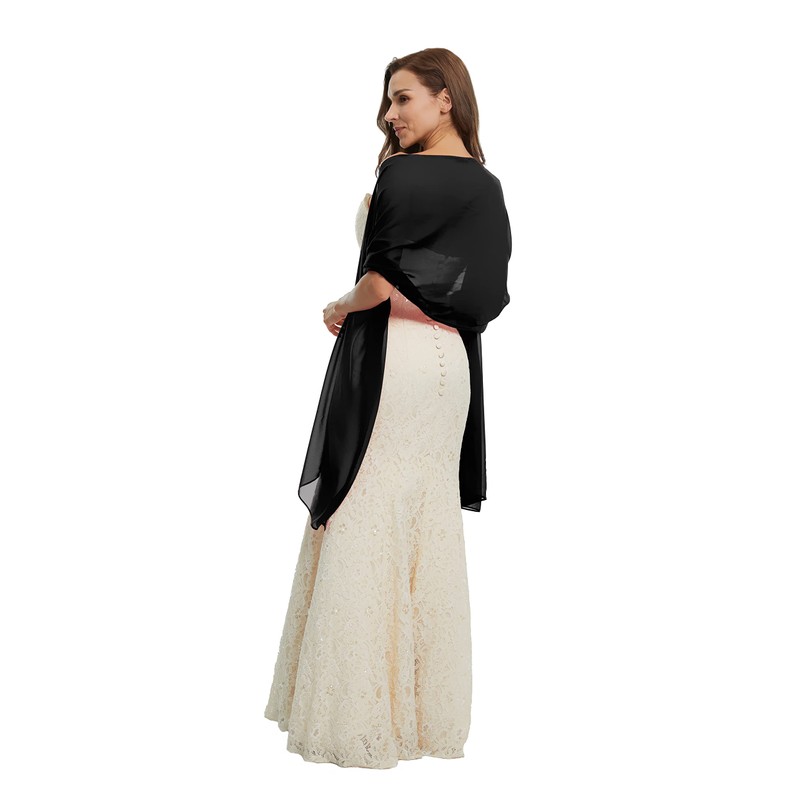 Shawl Scarve Wraps Soft Chiffon Lace Pashmina for Evening Dresses