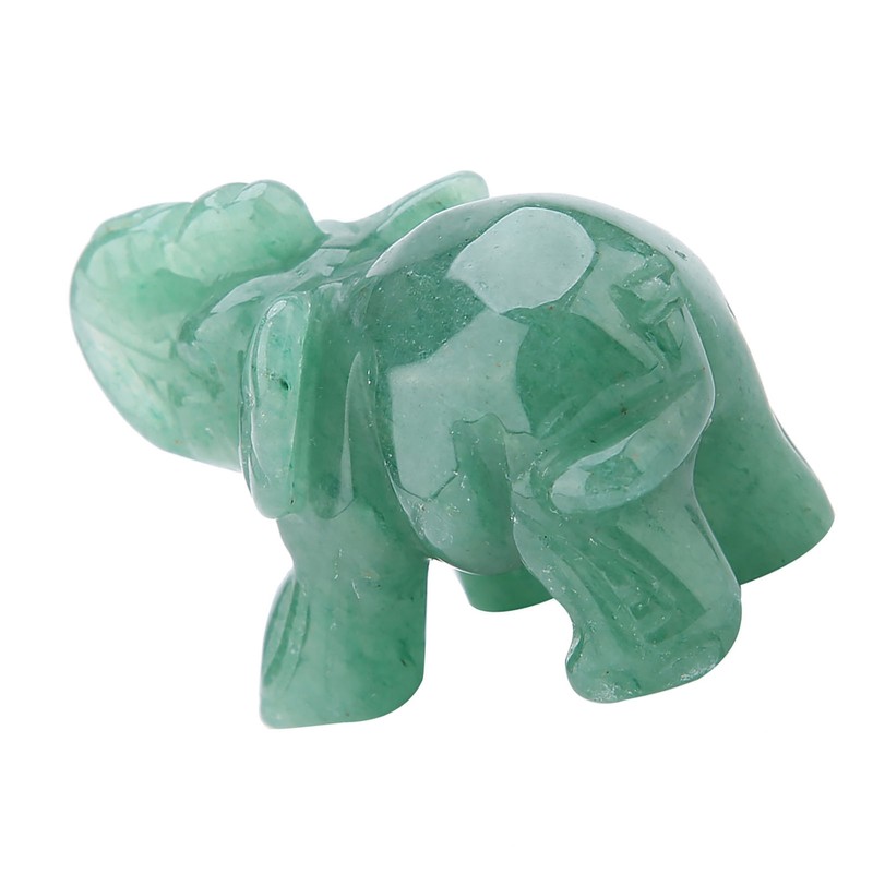 2inch Natural Jade Carved Elephant Crystal Figurine Home Decoration Furnishing