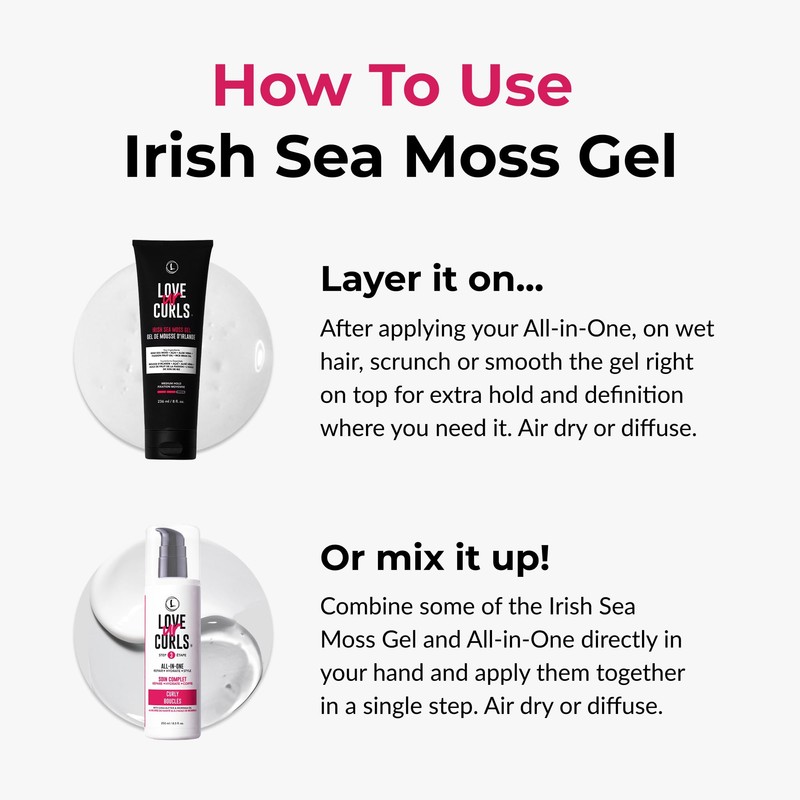 Love Ur Curls Irish Sea Moss Hair Gel, Medium Hold