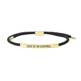 KHKINDPRO God Is In Control Bracelet，God Is First Im Second Bracelets Tube Motivational Bracelet Adjustable Inspirational Bible Verses Braided Christmas Jewelry Gifts (b g)