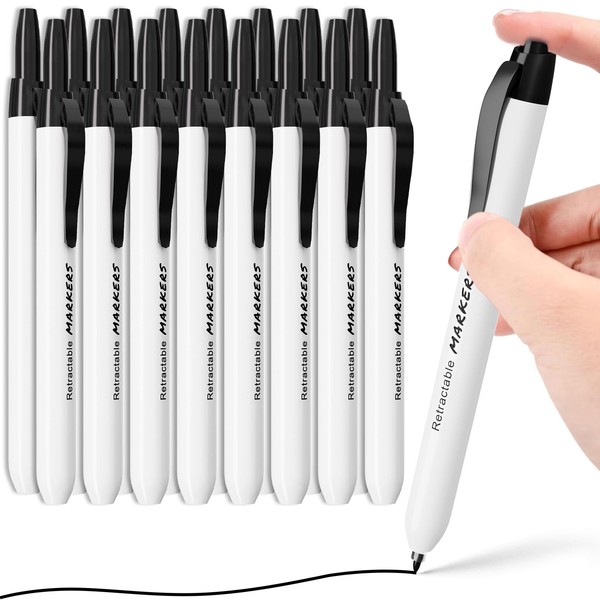 Celepen Click Retractable Markers, 16pcs Fine Point Marker Pens Clickable