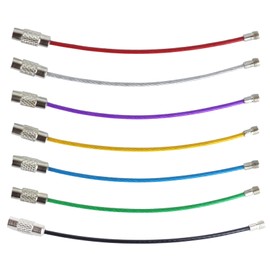 prendre PR-WKR915 Wire Key Ring, Key Chain, Stainless Steel, Lock Wire Accessories, 3.5 inches (9 cm), 0.06 inch (1.5 mm), Set of 7 colors