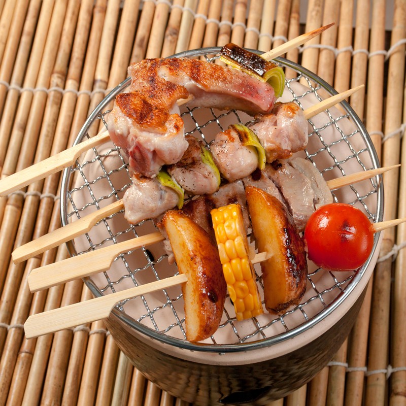 XMZY 8 Inch Bamboo Skewers 200 PCS Kabob Skewers Grilling