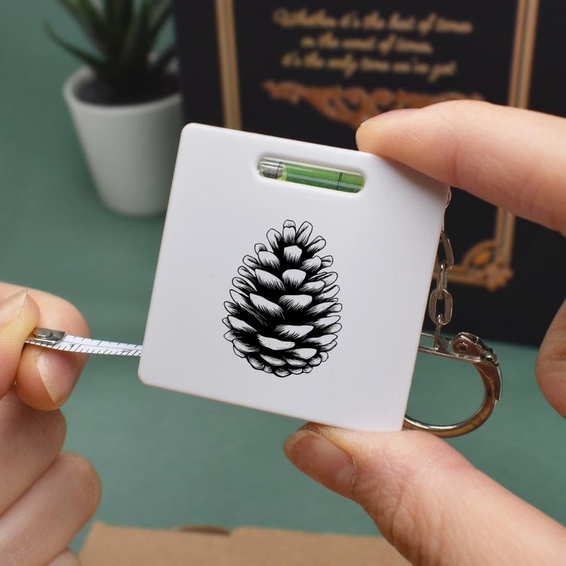 'Single Pine Cone ' Keyring Tape Measure/Spirit Level Tool (KM00041983)