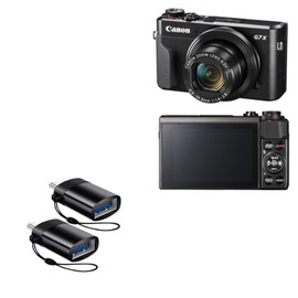 BoxWave Cable Compatible with Canon PowerShot G7 X Mark III - USB-C to A PortChanger (2-Pack), USB Type-C OTG USB Portable Keychain - Slate Black