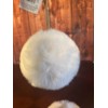 Silver Tree White Faux Fur Christmas Ornament Round 4.75” Set