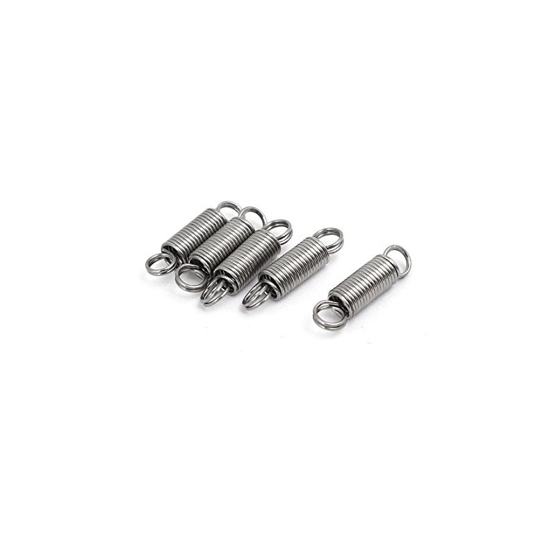 sourcingmap 0.6mmx5mmx20mm 304 Stainless Steel Tension Springs Silver Tone 5pcs