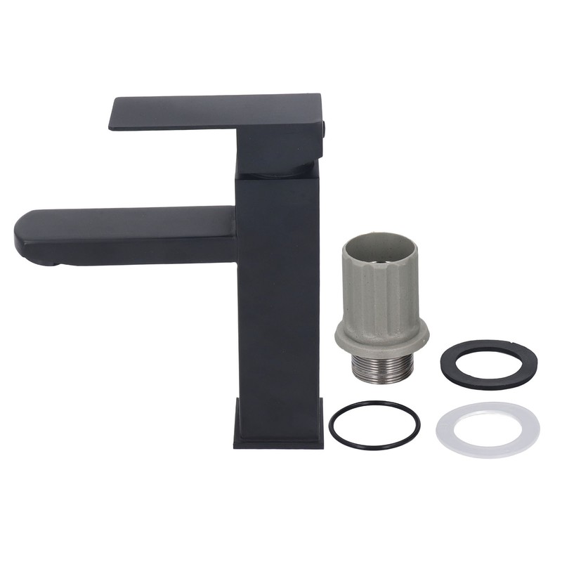 Basin Faucet Stainless Steel Surface Black Baking Paint Bathroom Sink
