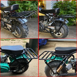 GREHUA Mini Bike Rear Cargo Rack Compatible with Coleman CT200U BT200X CT200U-EX CT200U-A Trail 200 Axis M200 Predator 212cc 196cc 6.5hp Minibike Off-Road Heavy Duty Back Parts w/Bracket Assembly Kit