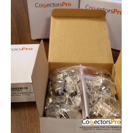 Accesorios para PC - Connectors Pro DB9 Carcasa trasera de metal DB-9 con tornillos cortos, paquete de 10 para conectores macho hembra DB9