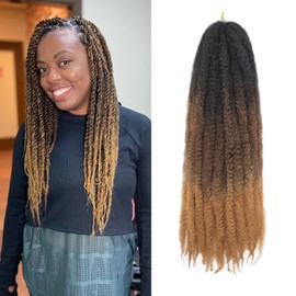 Vustbeauty Marley Twist Braiding Hair 24 Inch Marley Twist Hair Long Cuban Twist Hair 8 Packs Afro Kinky Curly Twist Crochet Hair Synthetic Marley Hair Extensions (24 Inch 8packs,1b/30/27)