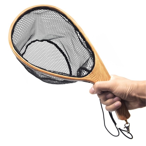 Pdxggb Small Wooden Frame Fly Fishing Landing Net with Soft