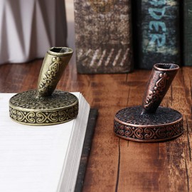 BINGHONG3 Vintage Metal Quill Pen Pen Holder Round Pen Pen Holder for School Office Stationery Gift