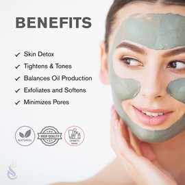 ClearLee Bentonite Clay Cosmetic Grade Powder - 100% Pure Natural Powder - Indian Clay - Great For Skin Detox, Rejuvenation, and More - Heal Damaged Skin - DIY Clay Face Mask (8 oz)