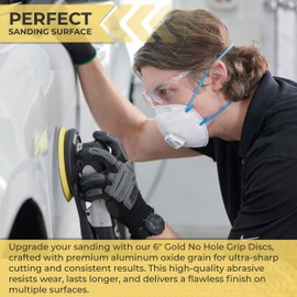 Sunmight Gold Grip No Hole 6 Inch Sanding Discs - 600 Grit, Premium Aluminum Oxide - Strong Latex Backing for Automotive, Marine, Wood & Metal Applications - Excellent Cutting and Long Life (50 Pcs)