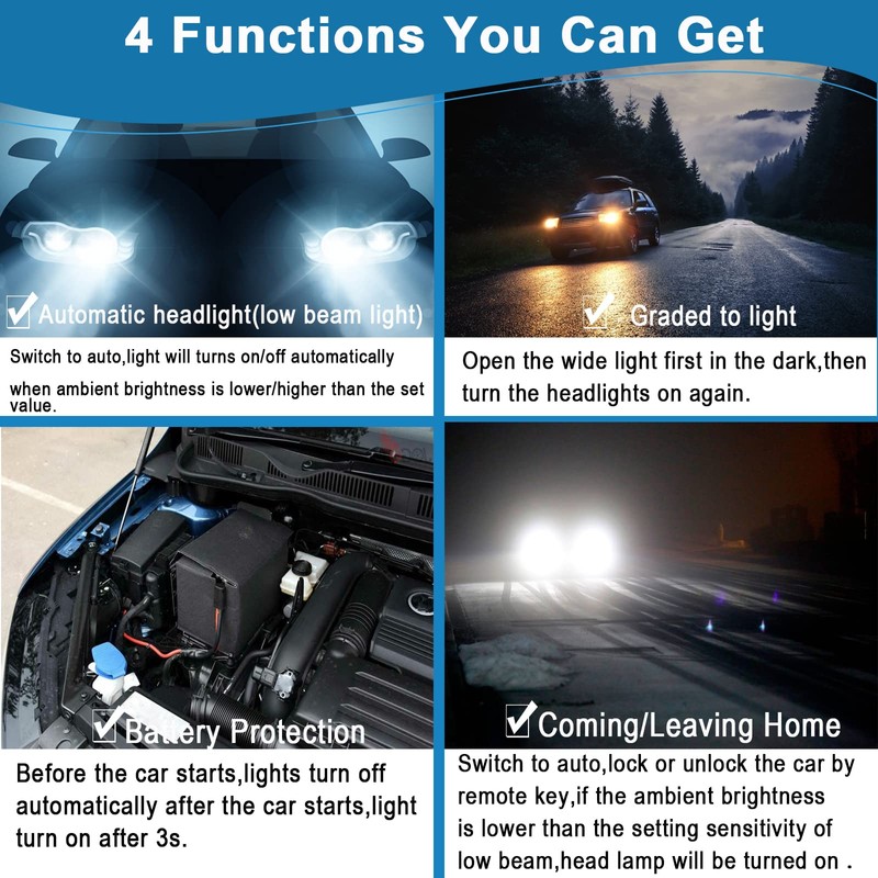 Ketofa Generic Auto Headlight Sensor Chrome Switch for Golf 5