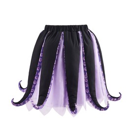 Saniplaycos Ursula Costume Black Purple Sea Witch Costume Octopus Tentacle Tutu Dress for Adult Women (L/XL)