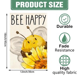 YBTLhome Summer Bee Happy Spring And Summer Garden Flags Double-Sided Print Home Decor, Outside Decor, Yard Decor, Garden Decor, Holiday Decor(No Flagpole) 12 * 18in/30 * 45cm