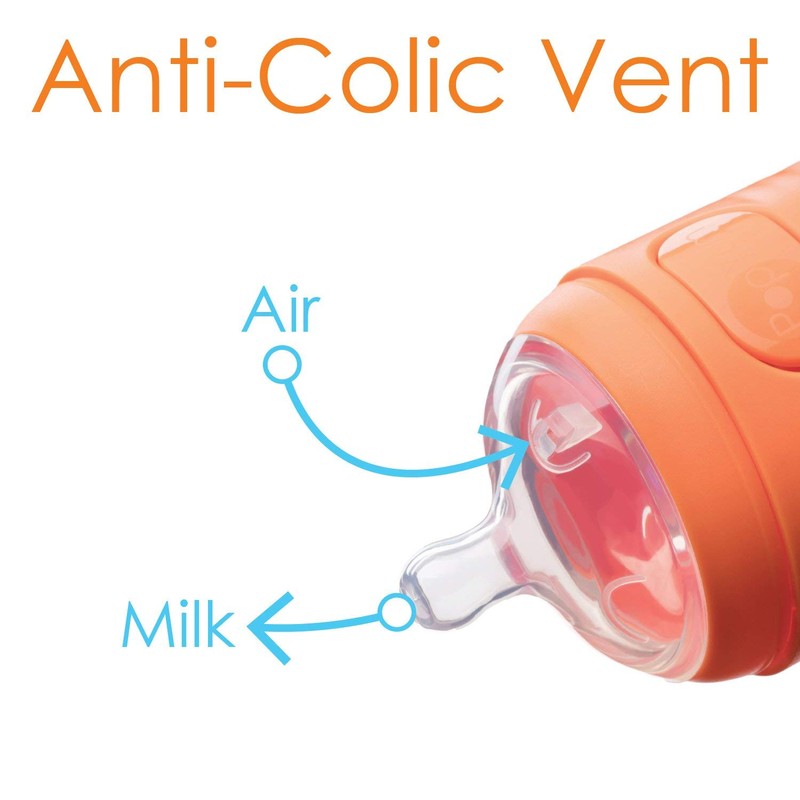 PopYum 9 oz Orange Anti-Colic Formula Making/Mixing/Dispenser Baby Bottle with