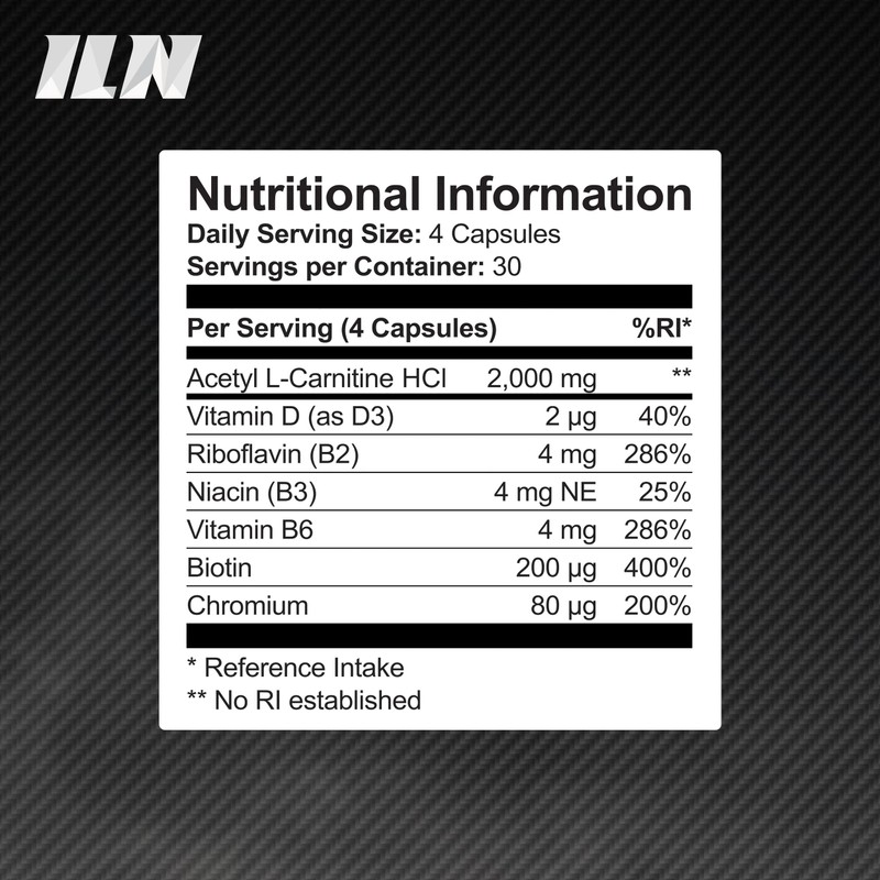 Acetyl L Carnitine Capsules - 2000mg Acetyl L-Carnitine x 30