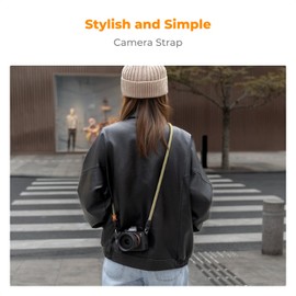 K&F Concept Camera Neck Shoulder Strap, 100cm Nylon Climbing Rope Camera Strap for Round Hole Interface DSLR SLR Mirrorless, Green