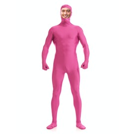 DH de los hombres de la mujer licra Full Body Traje zentai suit-open Face, Rosado, M