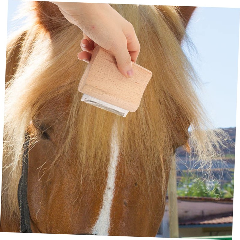 Kisangel 2pcs Grooming Tools Deshedding Brush Horse Hair Comb Comfortable