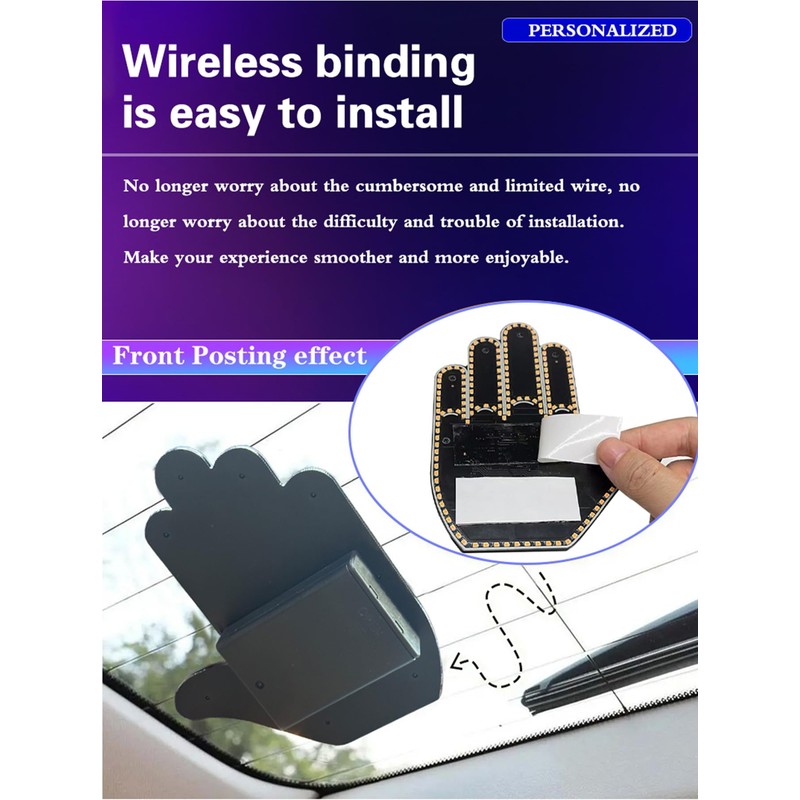 Car LED Finger Light Hand Gesture Sign with Remote Control