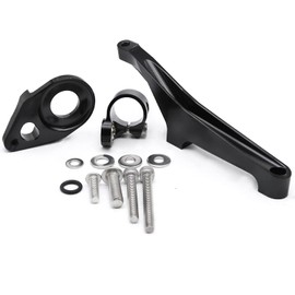 PROCNC Motorcycle CNC Aluminum Steering Damper Stabilizer Mounting Bracket Kit Fit for Suzuki SV650 2016 2017 2018 2019 2020 2021 2022 2023 2024 (Grey+Black)