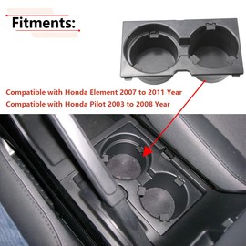 RLB-HILON Cup Holder Insert Compatible with Honda Element 2007 to 2011 Year, for Honda Pilot 2003 to 2008 Year, for 83413-S9V-A01ZA