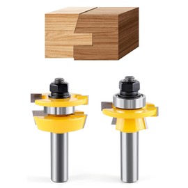 TOEVER Shaker Rail and Stile Router Bits, 1/2 Inch Shank Tongue and Groove Router Bit, Professional Carbide Milling Cutters for Woodworking for Cabinet Door