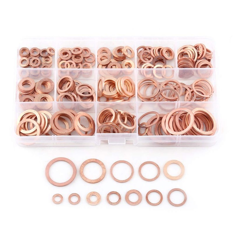 Metal Washer 280 Pieces 12 Sizes Copper Flat Washers with