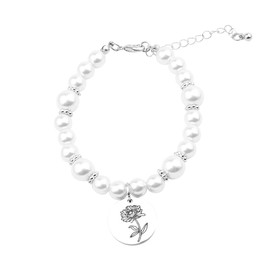 November Birth Month Jewelry Gifts Birth Flower Pearl Bracelet Birthday Gift for Her (Chrysanthemum-Nov.) …