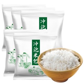 KWOLYKIM Instant Quick Cook Rice Individual Package Boiling Water Ready in 8 Minutes Perfect for On-the-Go Meals Gluten-Free & Non-GMO 5 Pack/400g