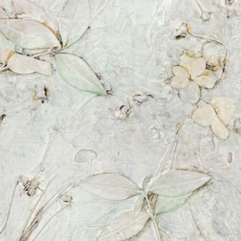 Red Lantern 6 ft. Tall Double Sided Ivory Flowers Canvas Room Divider,