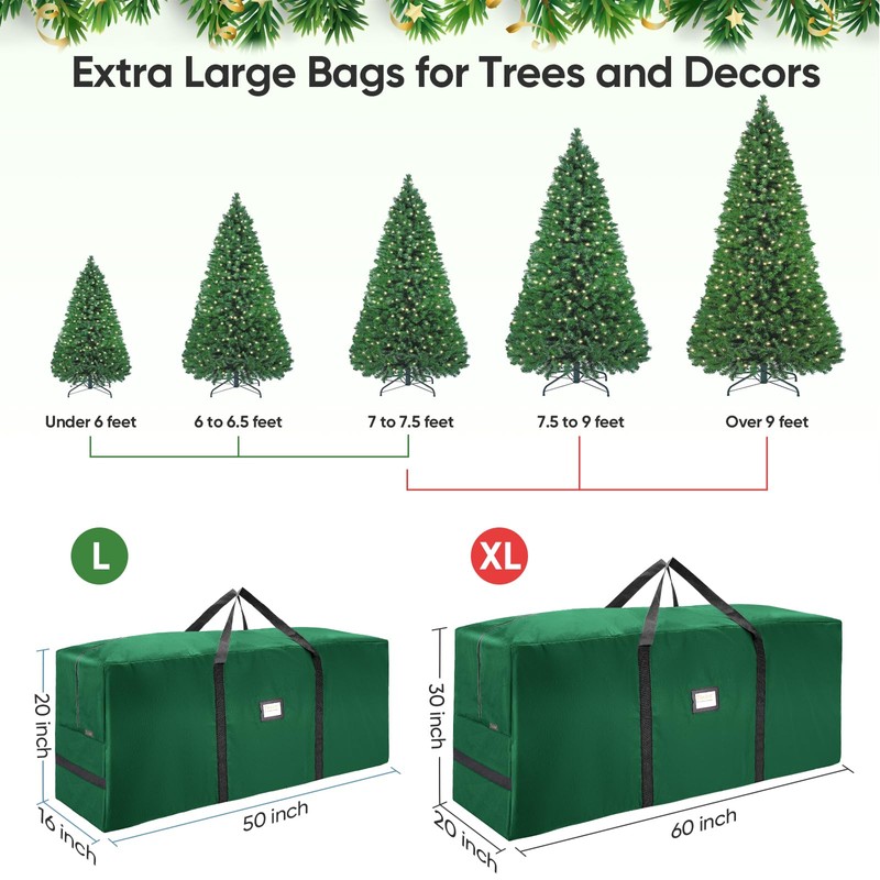 BALEINE 7.5 ft Christmas Tree Storage Bag, Heavy Duty 900D