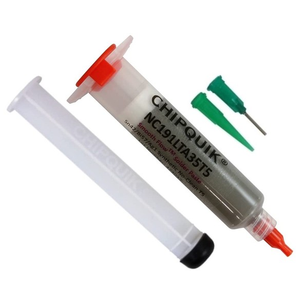 Chip Quik NC191LTA35T5 Smooth Flow Low Temp Solder Paste Sn42/Bi57/Ag1
