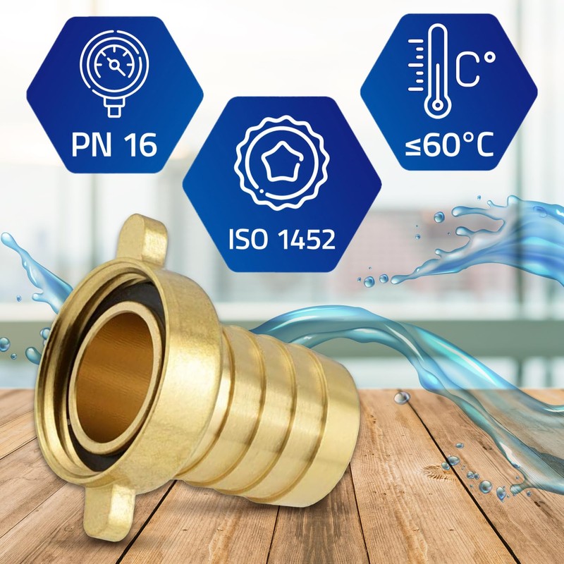 Brass Hose Nozzle for Connection Hose with Diameter 35 mm