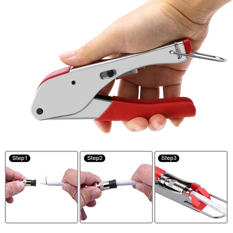 Compression Pliers Set, Cable Crimping Tool, F-Compression Tool for RG58