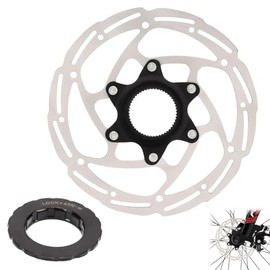 160mm Disc Brake Rotor Bike Disc Brake Rotors Centre Lock Disc Brake Rotor with Center Lock Cover 26.8mm/1.06in Inside Diameter 44mm/1.73in Outer Diameter for Most Bikes Road Mountain Bike