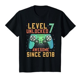 Kids Level 7 Unlocked 7th Birthday 7 Year Old Boy Gifts Gaming T-Shirt