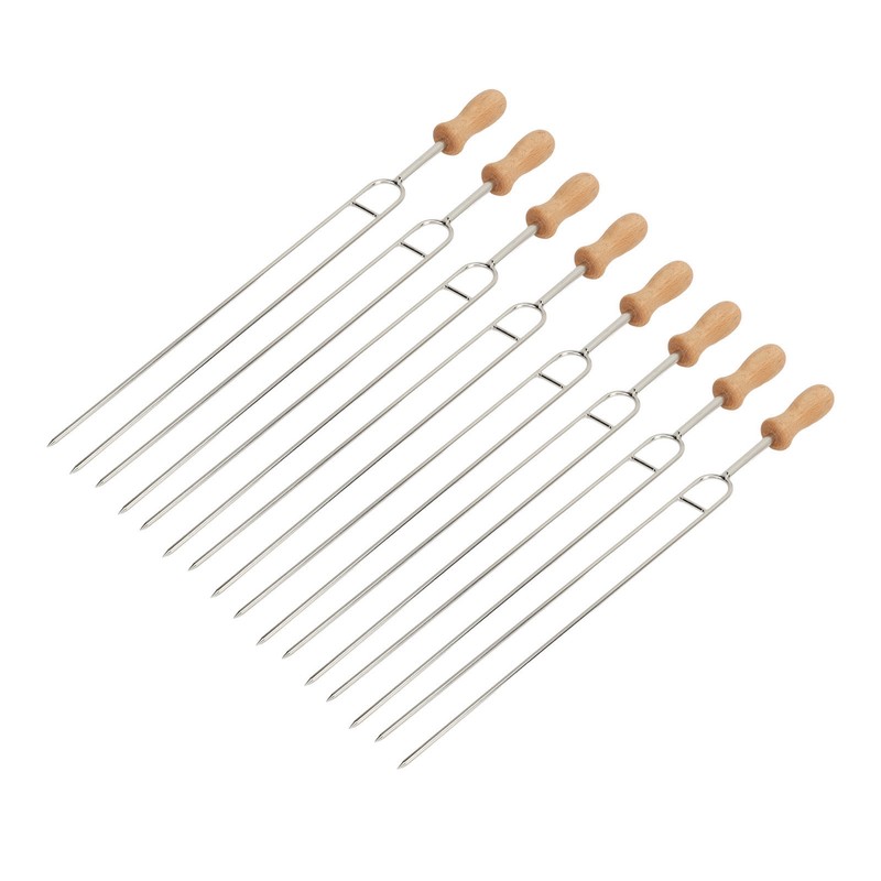 8 Pcs Stainless Steel Barbecue Fork Roasting Stick with Temperature