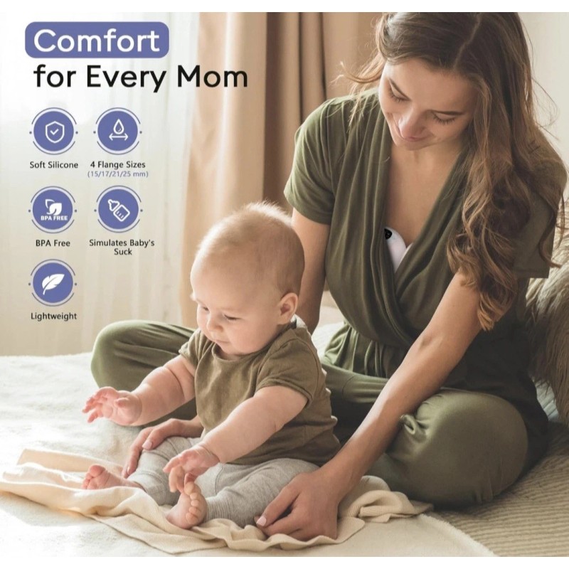 Momfann Electric Breast Pump Wearable Kit Hands-Free APP Control Portable