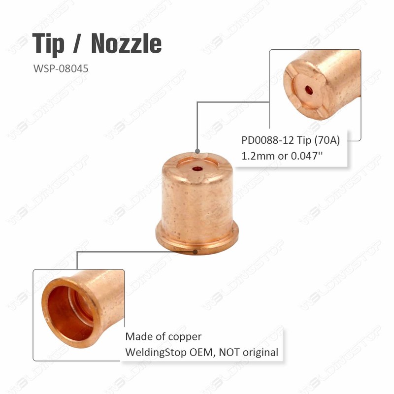 WeldingStop Plasma Electrode Tips Kit Compatible for Eastwood Versa-Cut 40