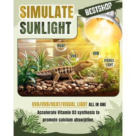 BESTSHOP Heat Lamp Bulbs, 80 Watt Reptile Heat Bulb, Full Spectrum UVA UVB Light Bulb, Natural Daylight, Basking Spot Light, Sun Light for Reptile and Amphibian 1 Pack