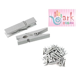 100 Mini Wooden pegs (Silver)