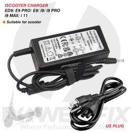 Electric Scooter Power Adapter for iScooter Electric Scooter Charger iscooter Charger US Plug Compatible E9D/E9 Pro/E9T/i9/i9Pro/i9Plus Electric Scooter Charger for iscooter 42V Charging Adaptor