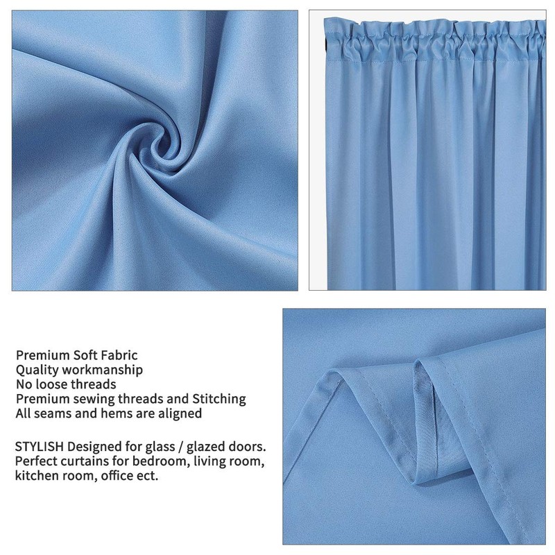 PiccoCasa Blackout French Door Curtain Panel - Blackout Door Curtain